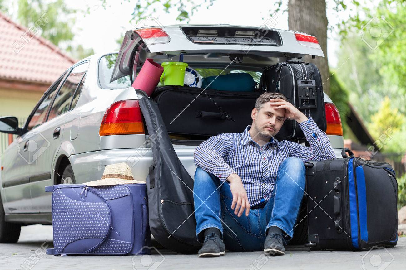 31584984 break in packing stuff for a trip Stock Photo